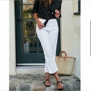 Frank & Eileen Kinsale The Italian Crop Pants In White 6 NWOT 0198